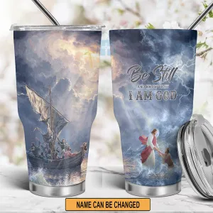 Christianartbag Drinkware, Jesus In The Storm At Sea Personalized Tumbler With Handle, Personalized Tumbler With Handle, Tumbler With Handle, Christmas Gift, CAB04280823