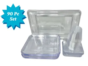 Clear Holiday Partyware Set - Serves Up To 20 - 90 Pc Set