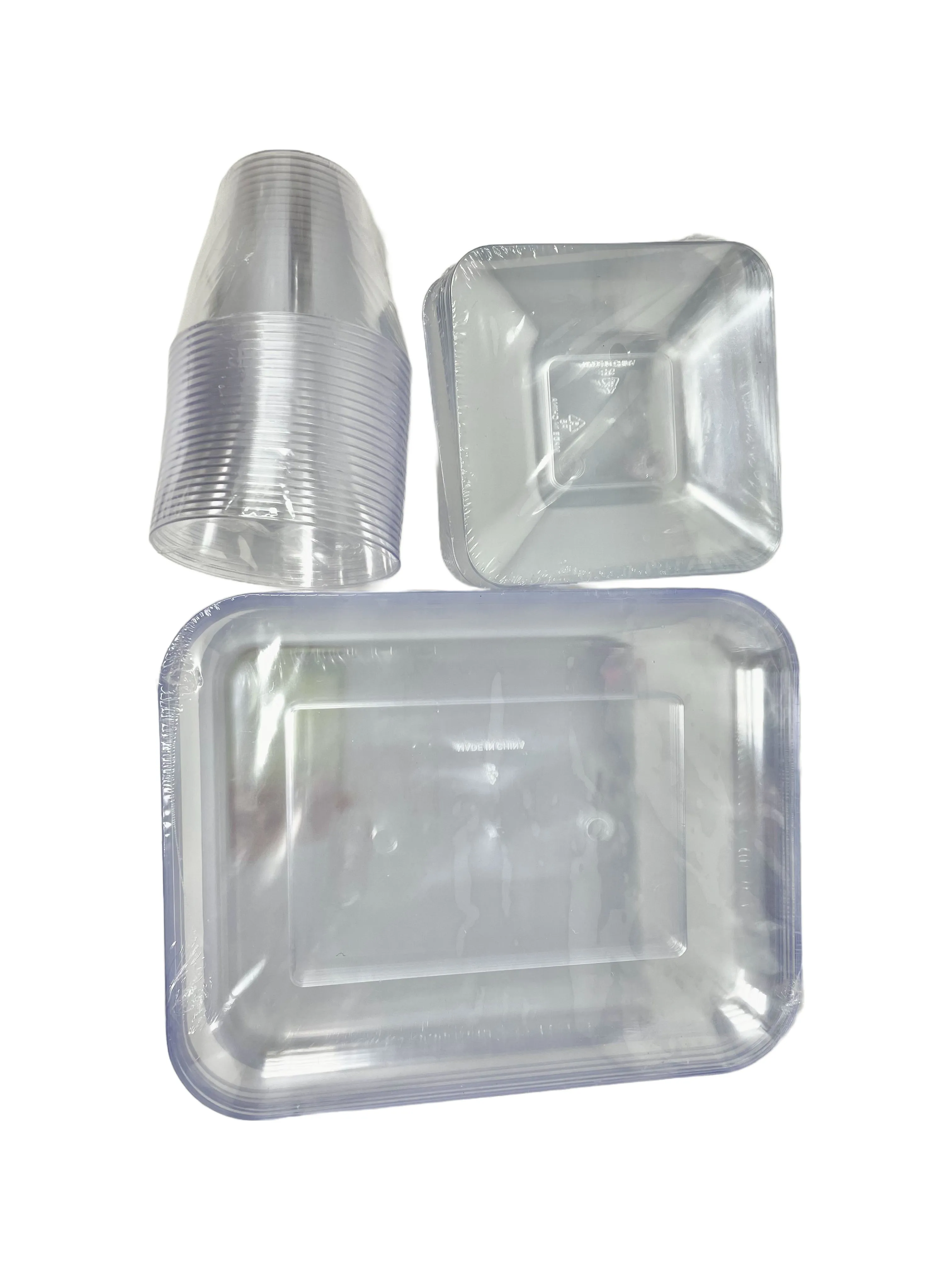 Clear Holiday Partyware Set - Serves Up To 20 - 90 Pc Set