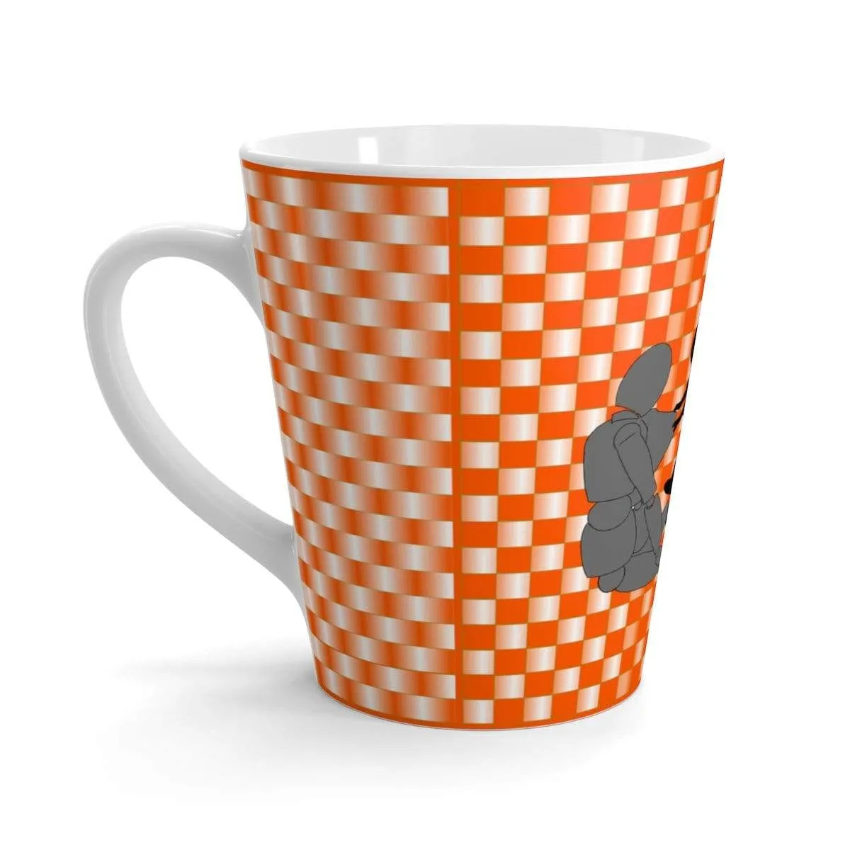 Coffee-Aesthetic.com - Big Orange/White Grid Latte mug
