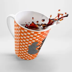 Coffee-Aesthetic.com - Big Orange/White Grid Latte mug