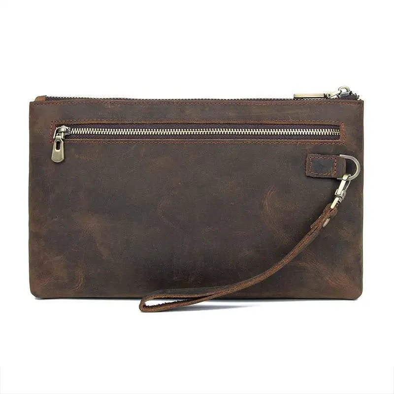 Cool Fashion Leather Clutch Wallet for Evening Party Zippered Large Purse