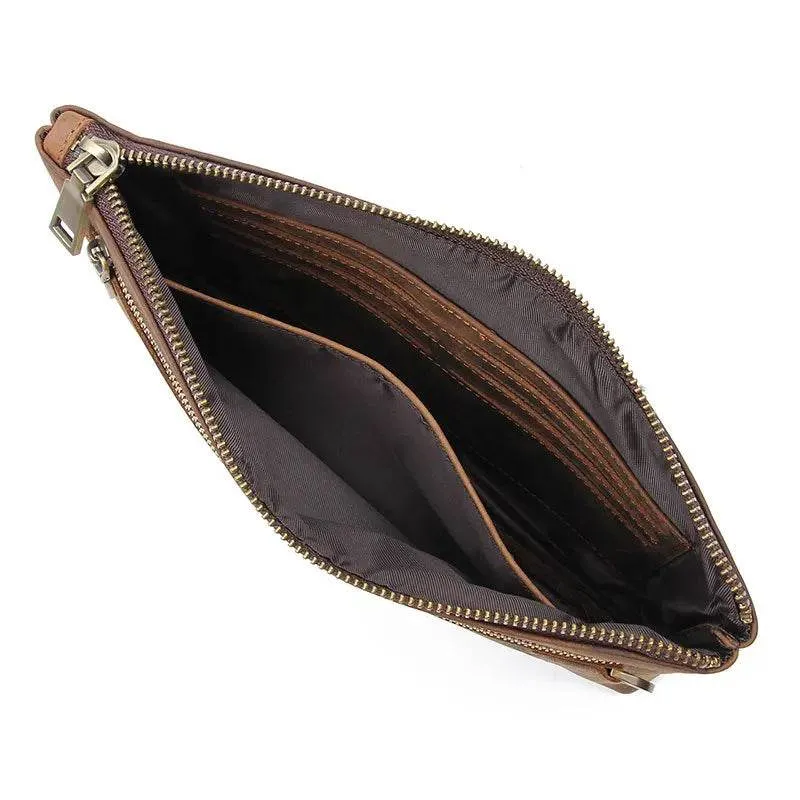 Cool Fashion Leather Clutch Wallet for Evening Party Zippered Large Purse