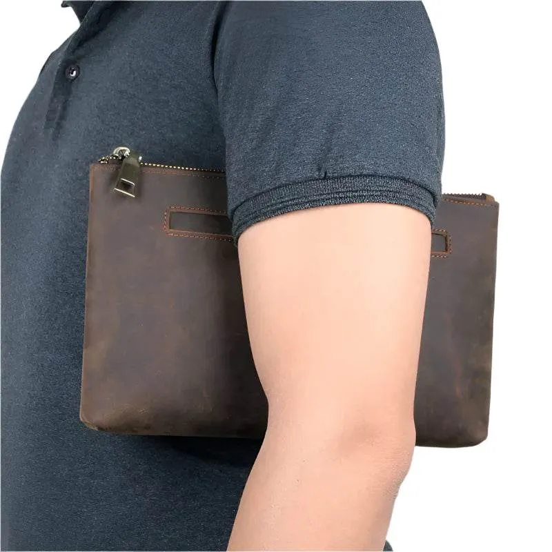 Cool Fashion Leather Clutch Wallet for Evening Party Zippered Large Purse