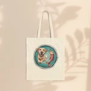Cotton Canvas Tote Bag - Merman and His Dog