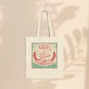 Cotton Canvas Tote Bag - Merry Little Christmas