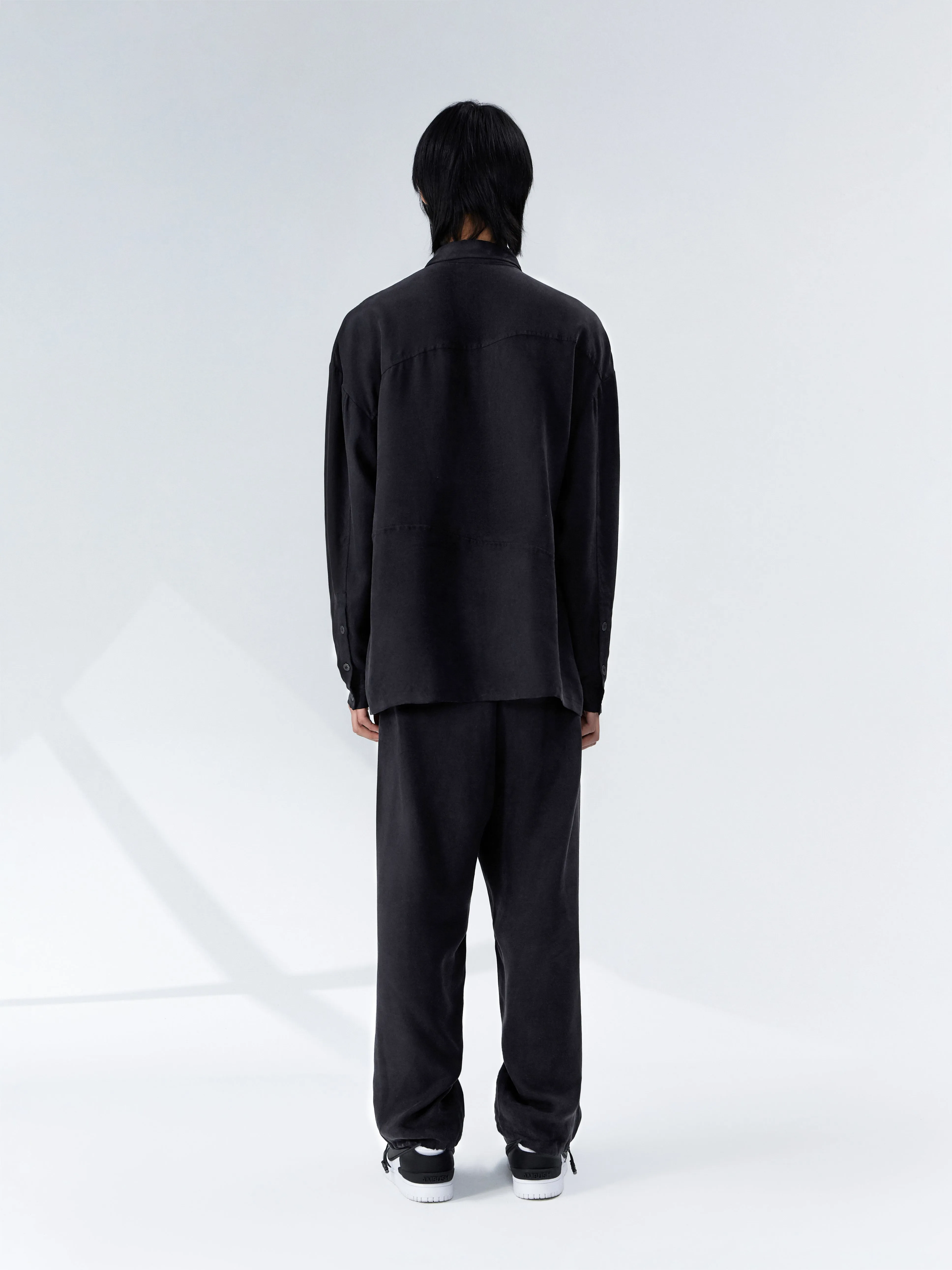 Cupro Silhouette Drawstring Trousers