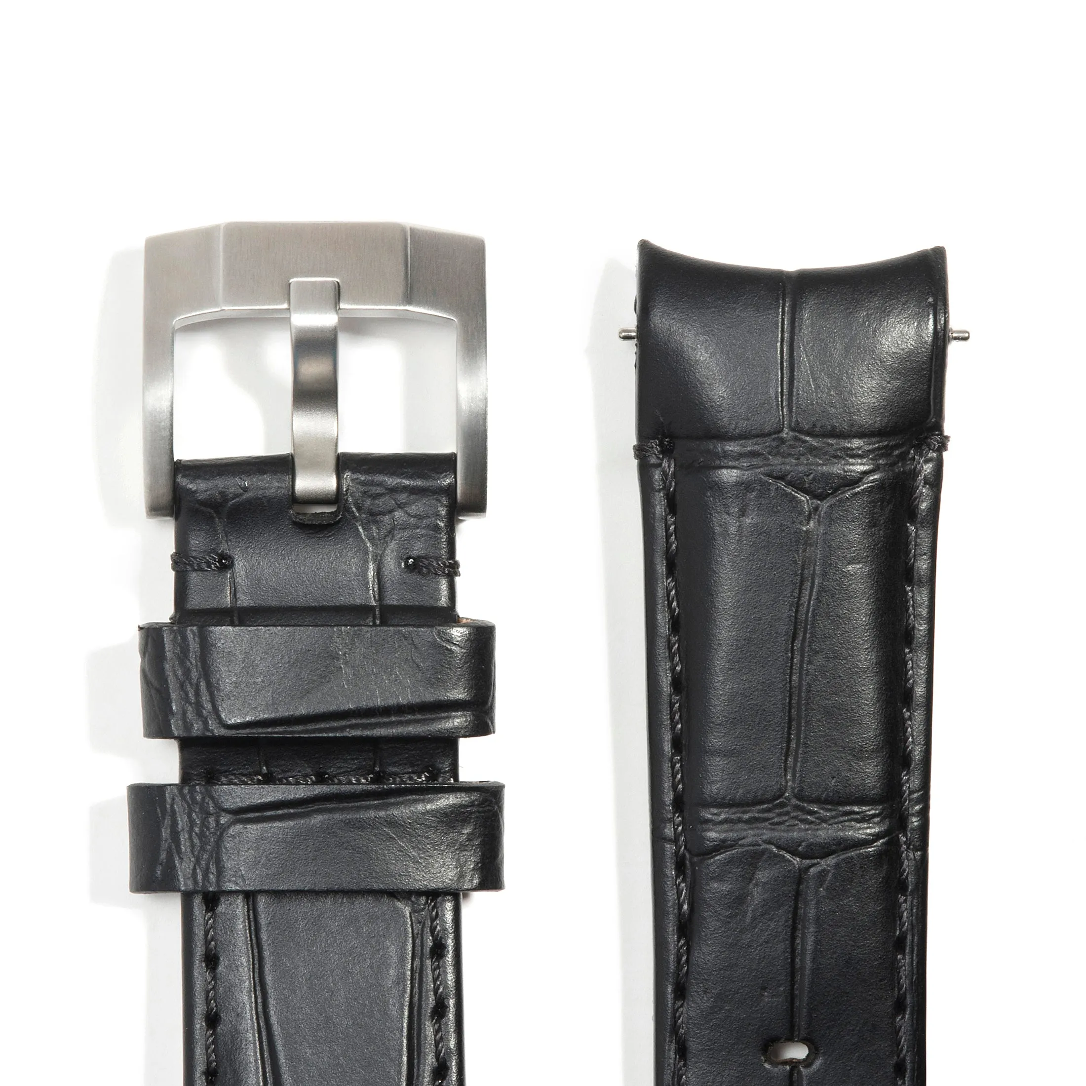 Curved End Leather Strap for Rolex Submariner with Tang Buckle