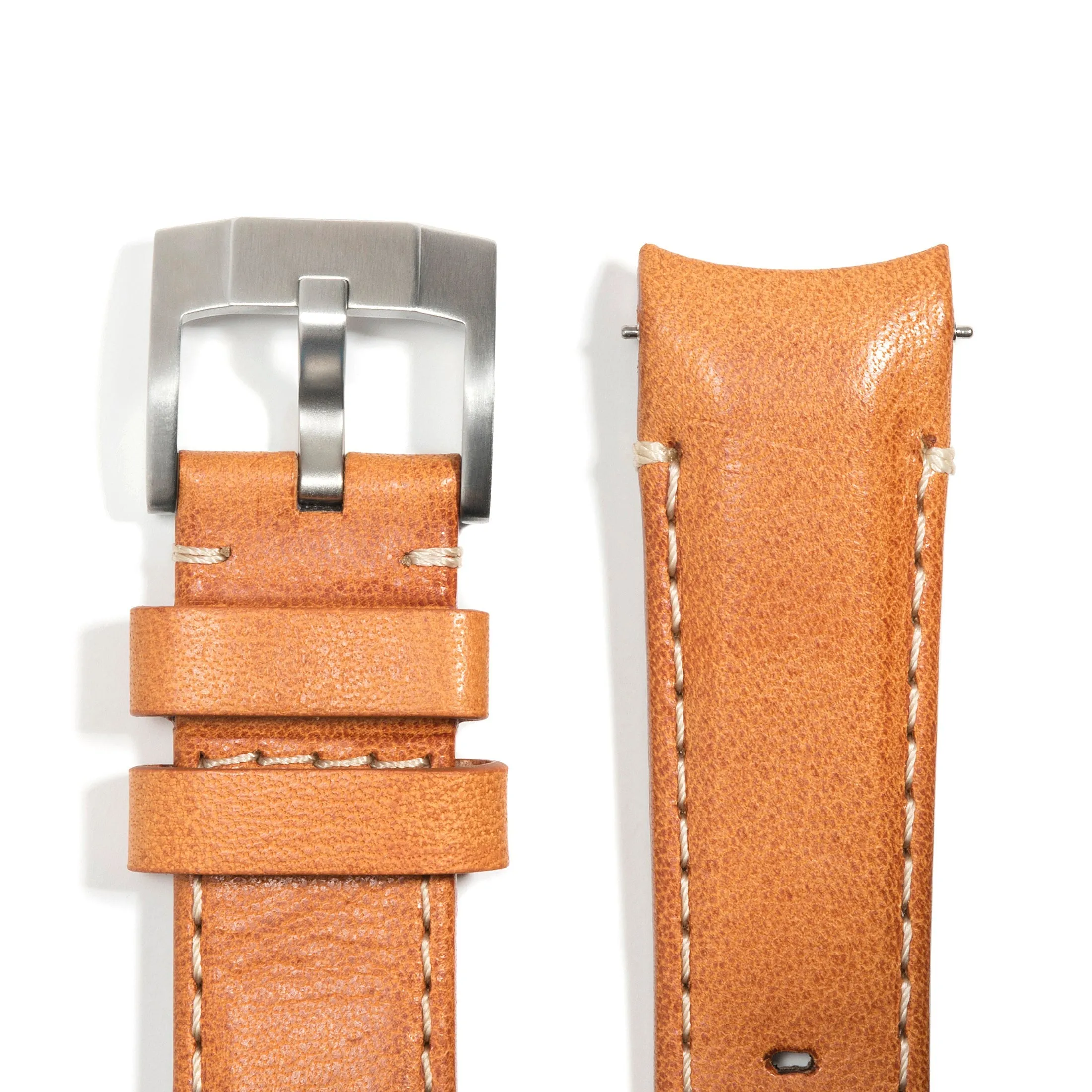 Curved End Leather Strap for Rolex Submariner with Tang Buckle
