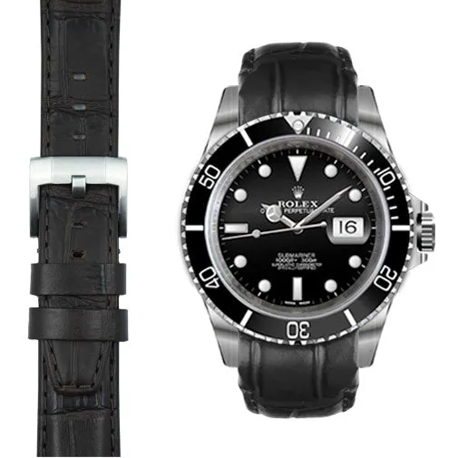 Curved End Leather Strap for Rolex Submariner with Tang Buckle