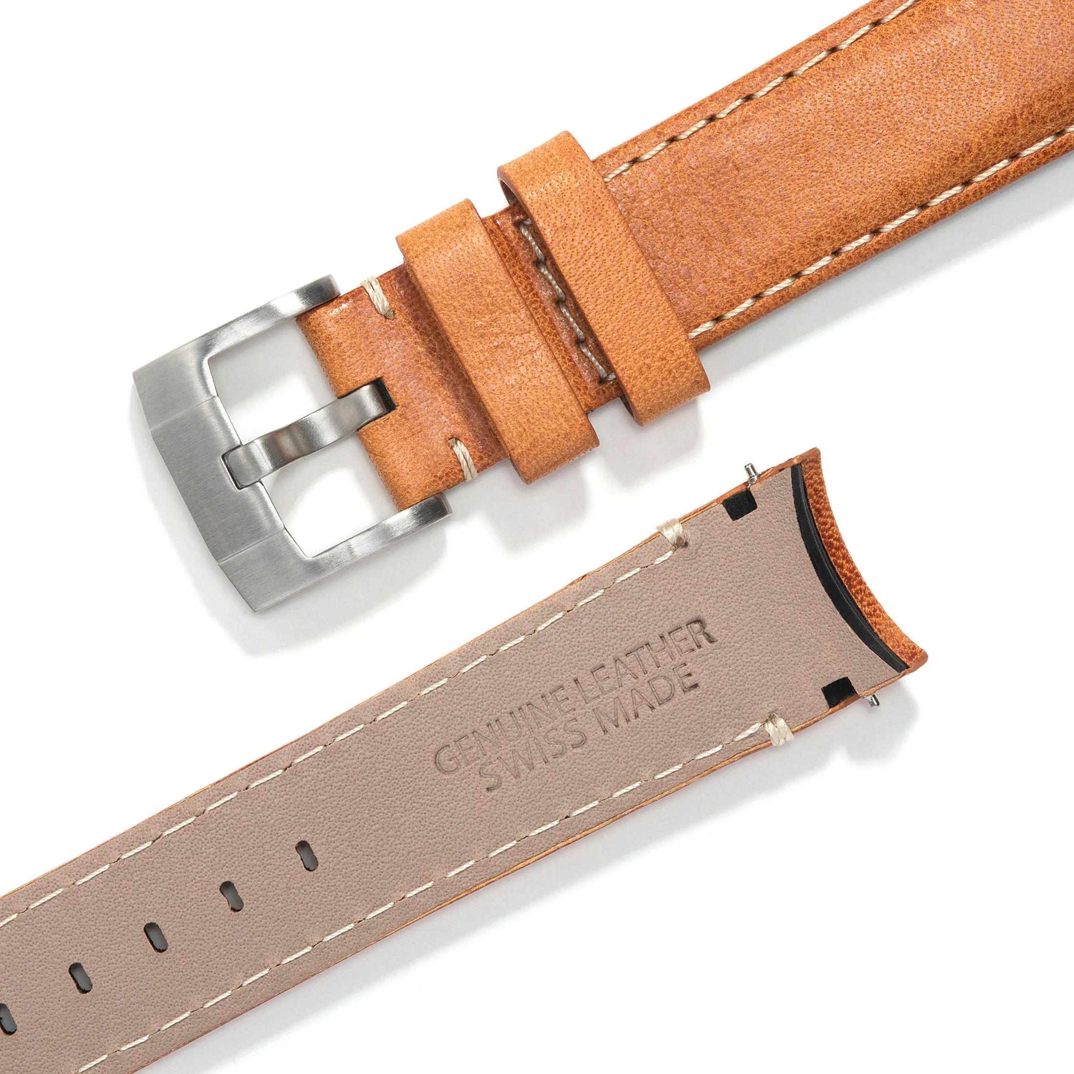 Curved End Leather Strap for Rolex Submariner with Tang Buckle