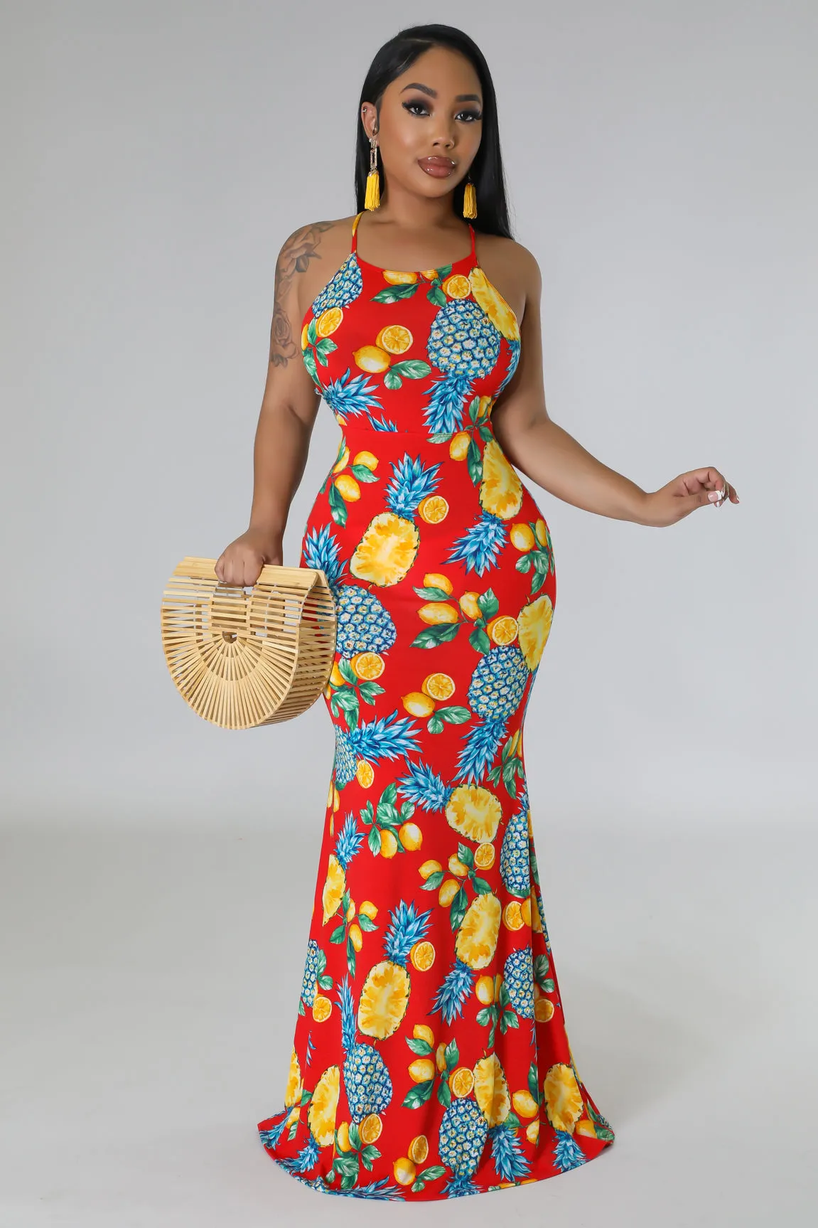 D50827P - STRAP SHOULDER MERMAID LONG DRESS (4PC)