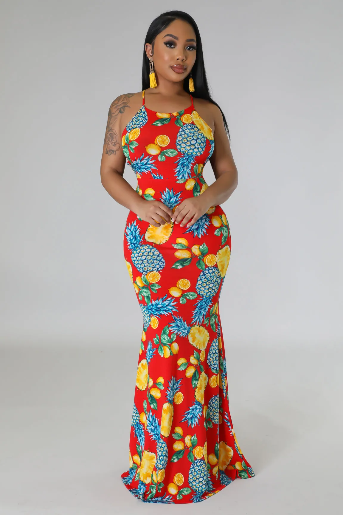 D50827P - STRAP SHOULDER MERMAID LONG DRESS (4PC)