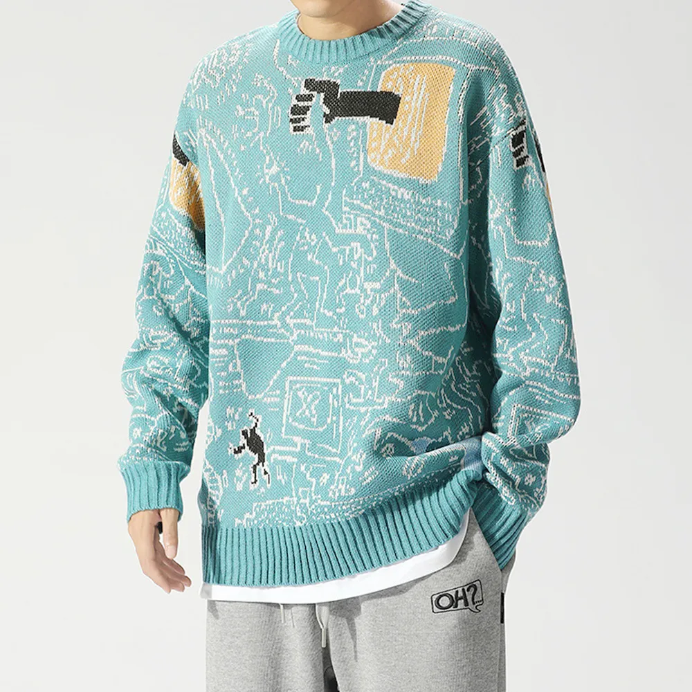 Daily Contrasting Color Design Sweater