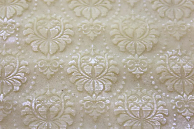Damask Flowers Embossing Rolling Pin, Clay Stamp, Christmas Gift