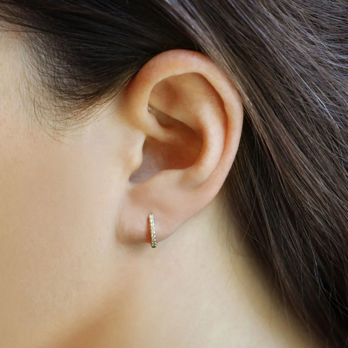 Dana Rebecca Designs 14k Yellow Gold Diamond Huggies