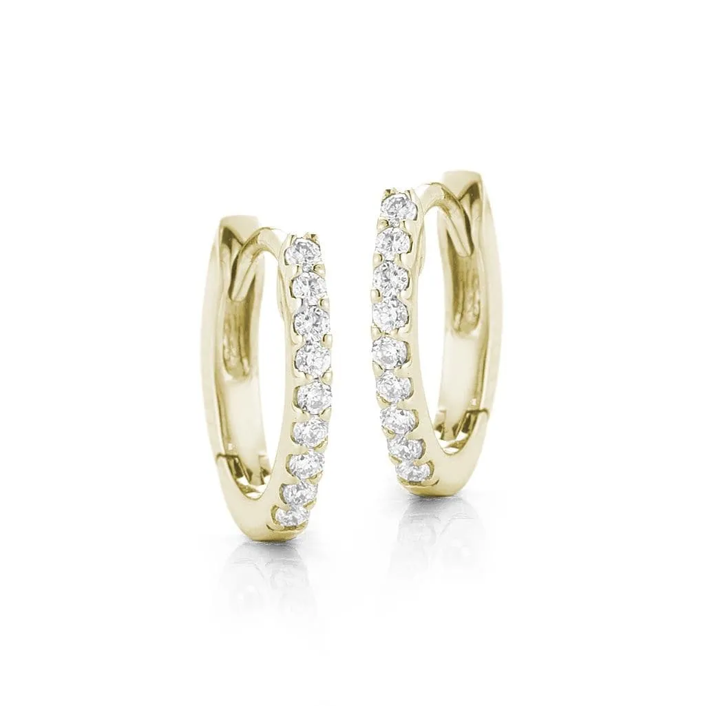 Dana Rebecca Designs 14k Yellow Gold Diamond Huggies