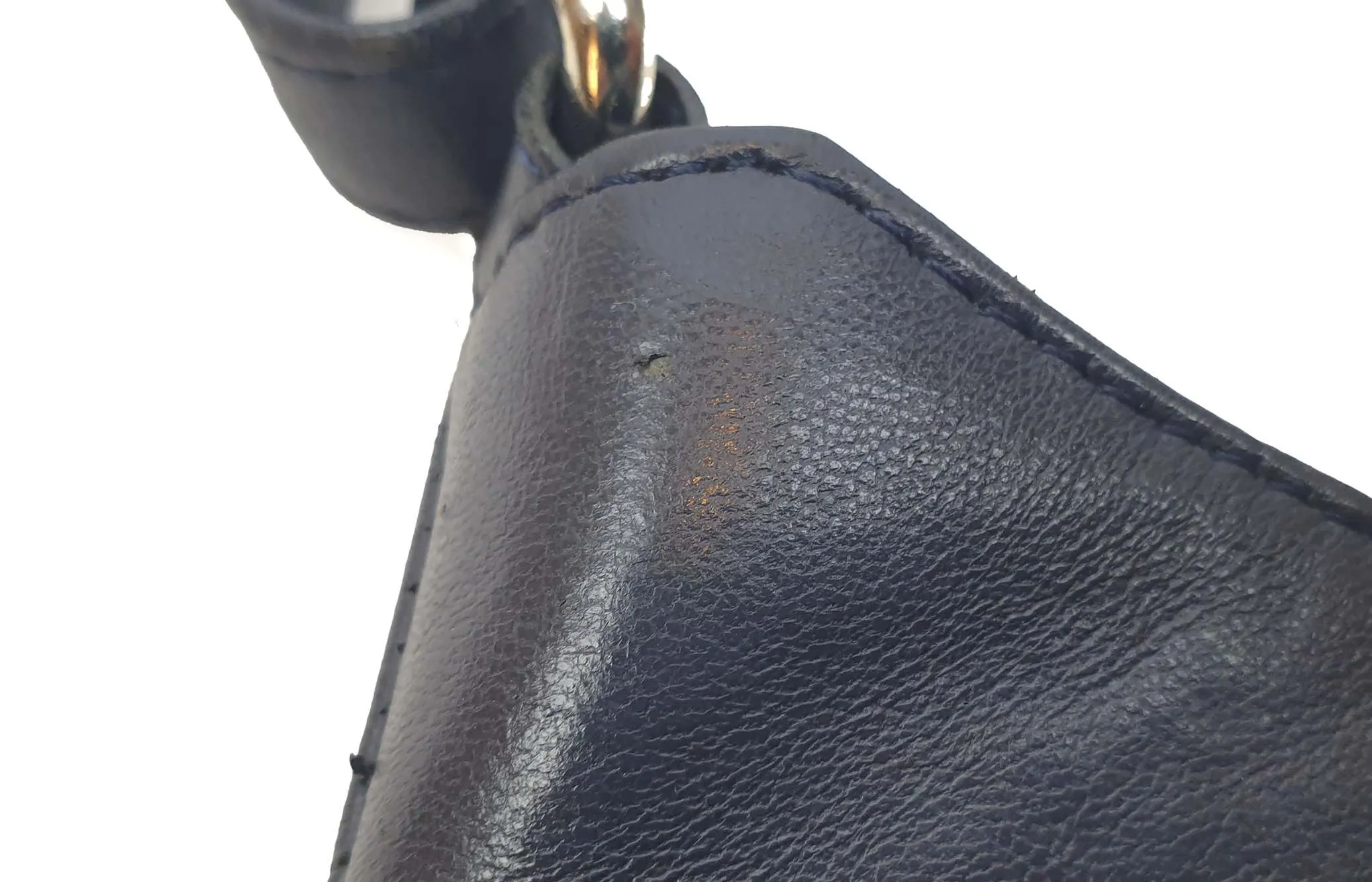 Debenhams vintage deep navy bag with colourful front detail