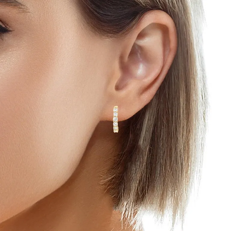 Diamond and 18k Yellow Gold Hoop Earrings, 2.31 Carats Total