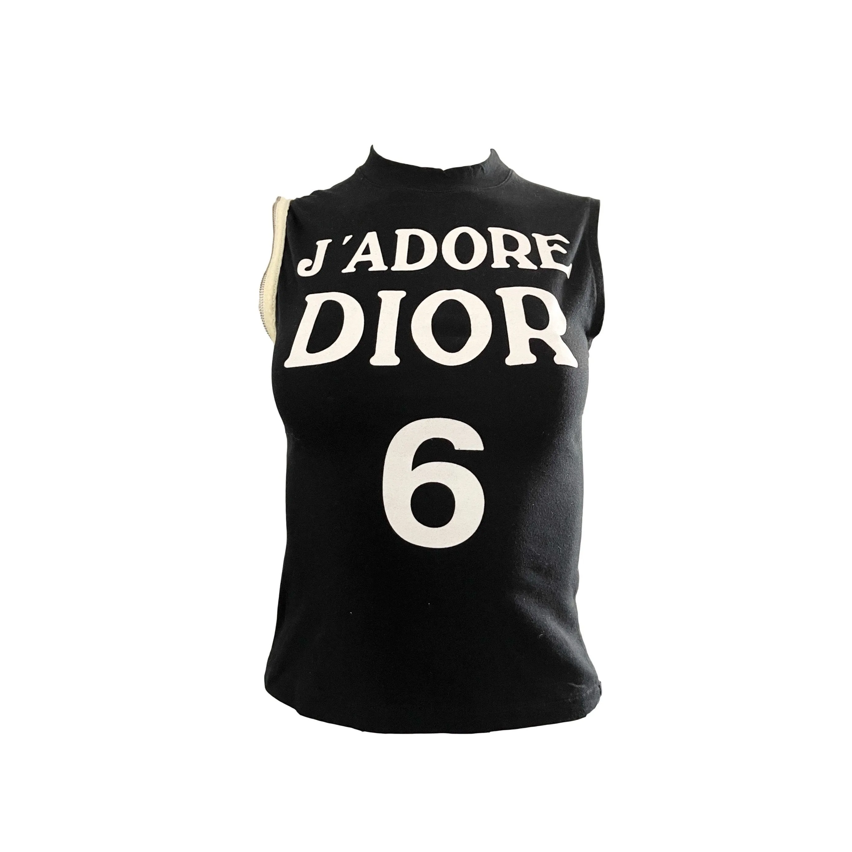 Dior J'Adore Black Zippered Logo Tank Top