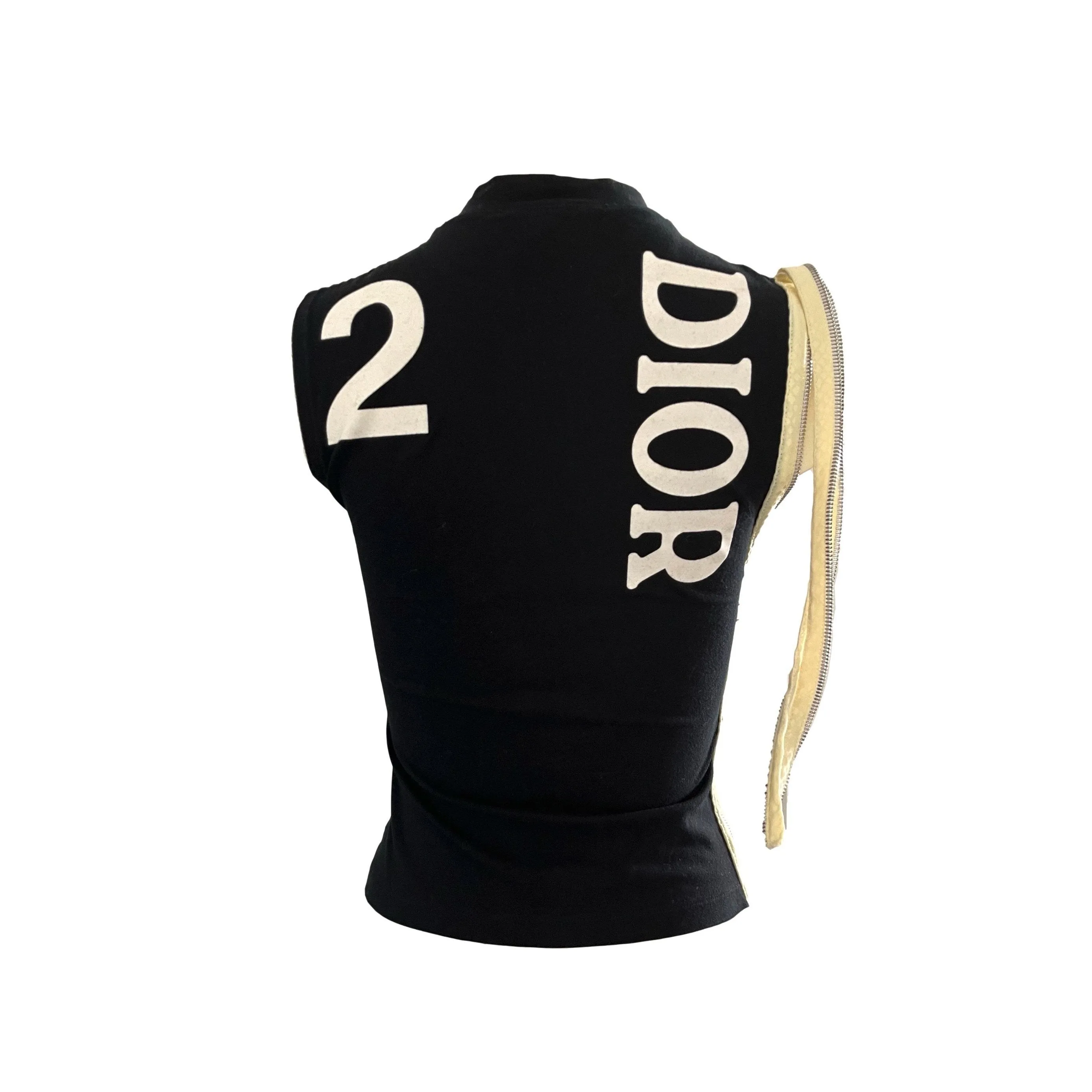 Dior J'Adore Black Zippered Logo Tank Top
