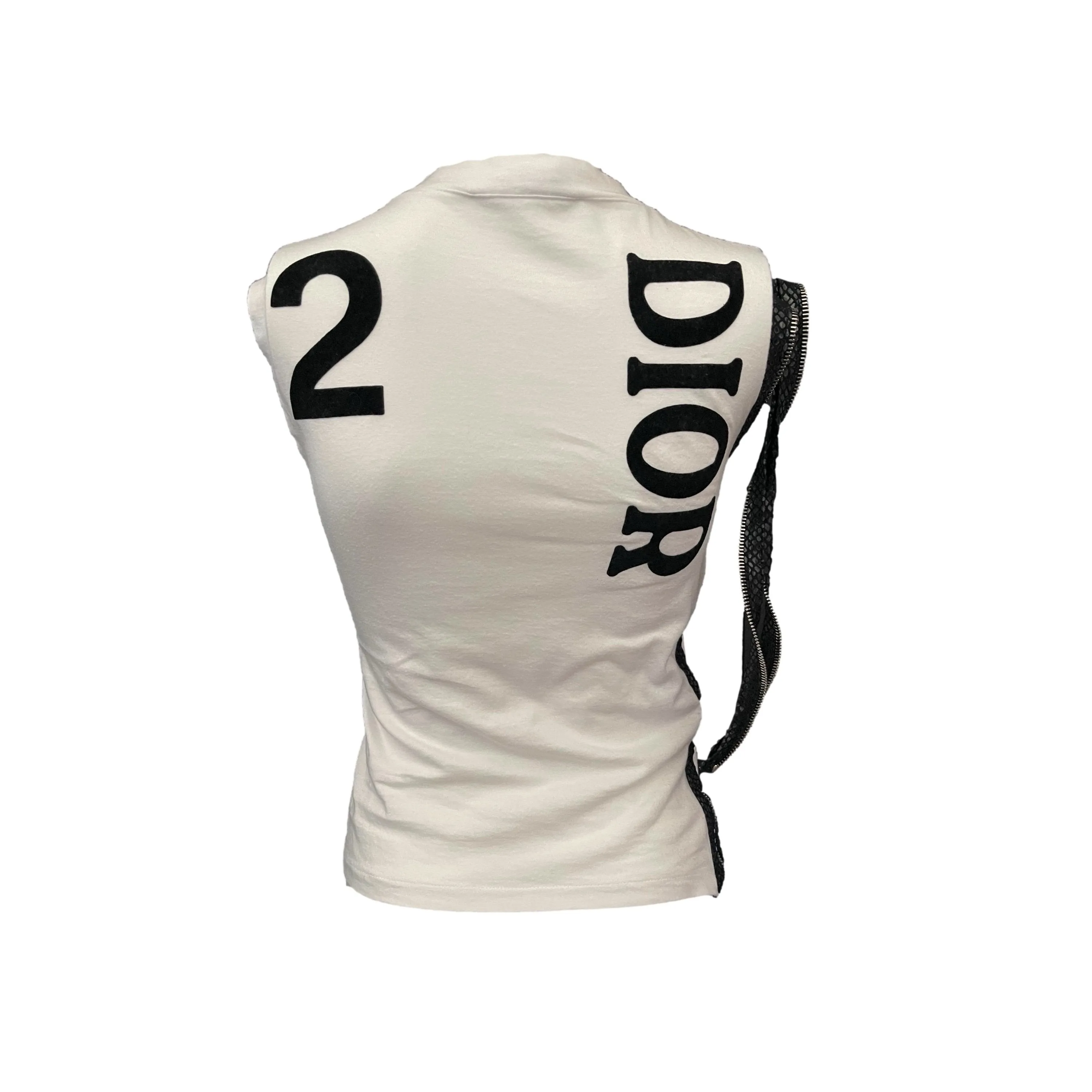 Dior J'Adore White Zippered Logo Tank Top