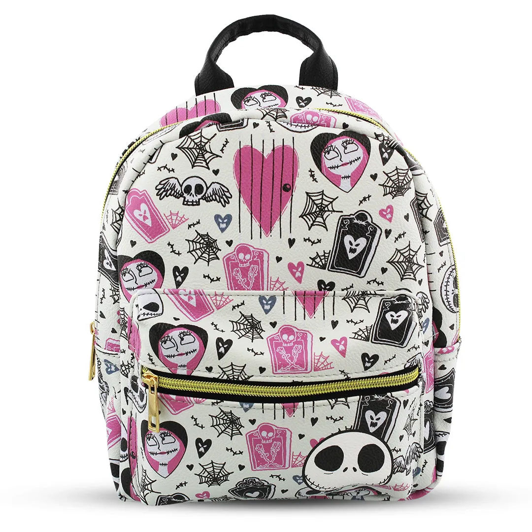 Disney The Nightmare Before Christmas PU Leather Backpack Purse Adjustable Straps 10 Inch