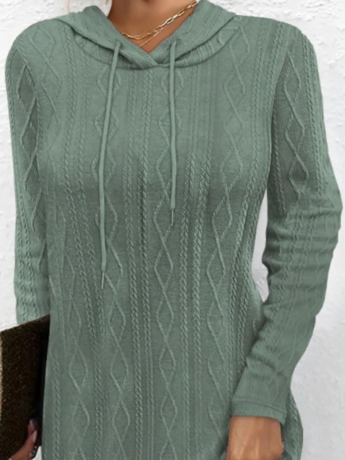 Drawstring Hooded Sweater Dress (5 Colors)
