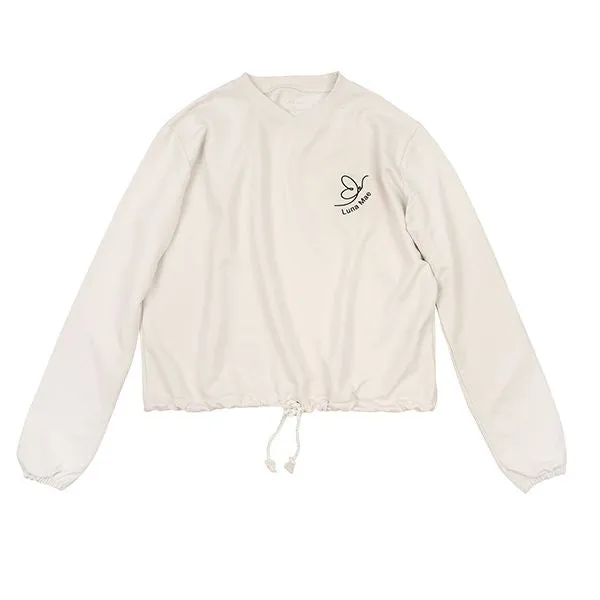 Drawstring ivory sweatshirt by Luna Mae