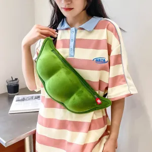 Edamame Pea Plush Messenger Bag