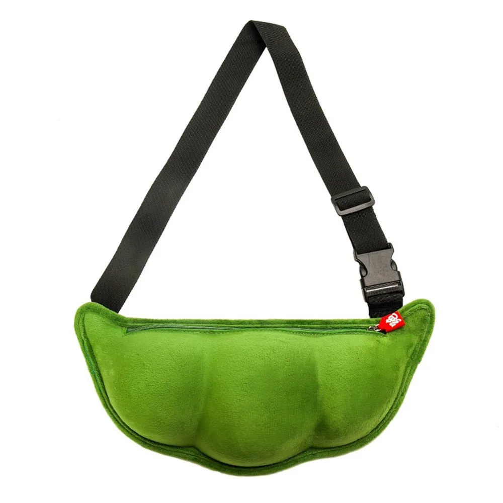 Edamame Pea Plush Messenger Bag