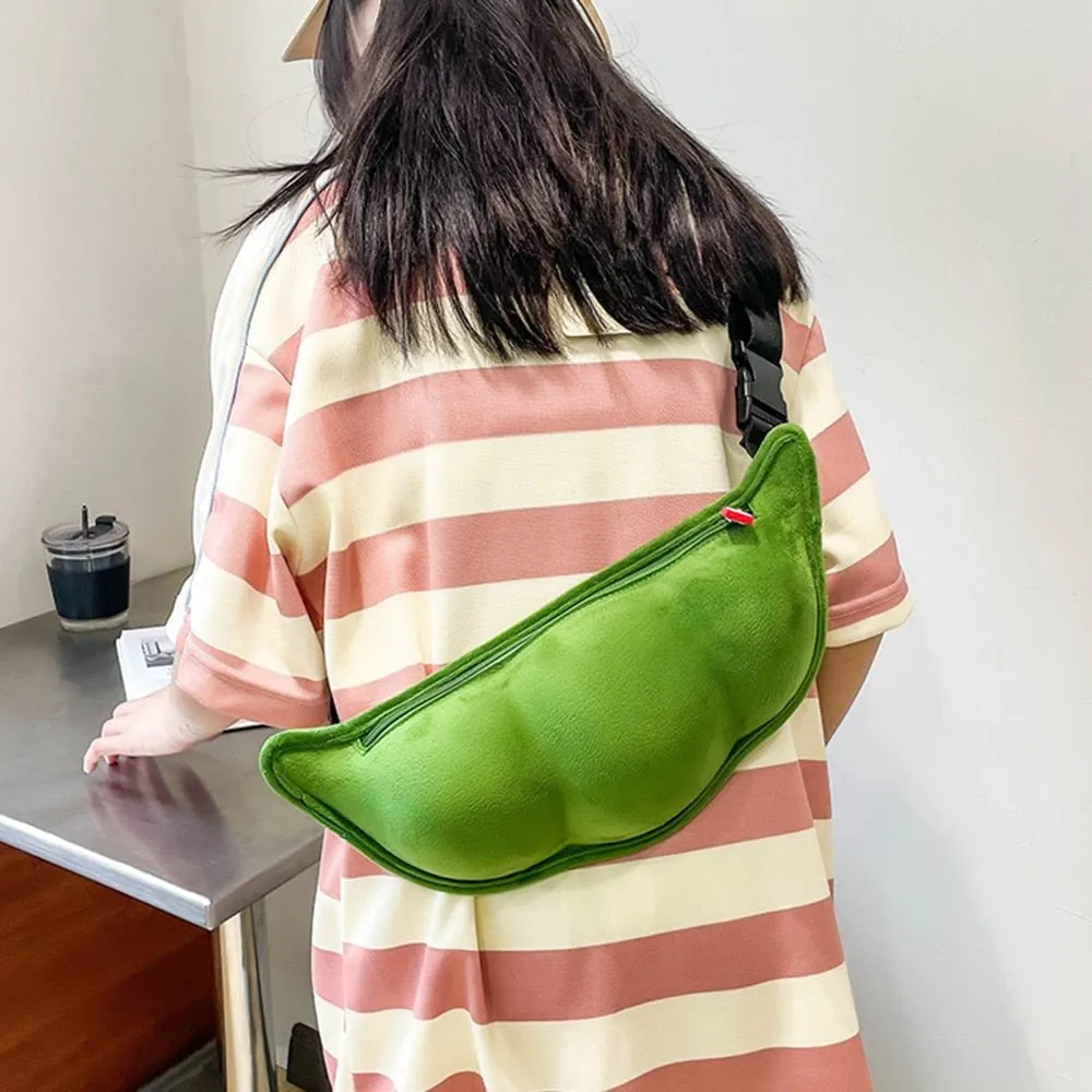 Edamame Pea Plush Messenger Bag