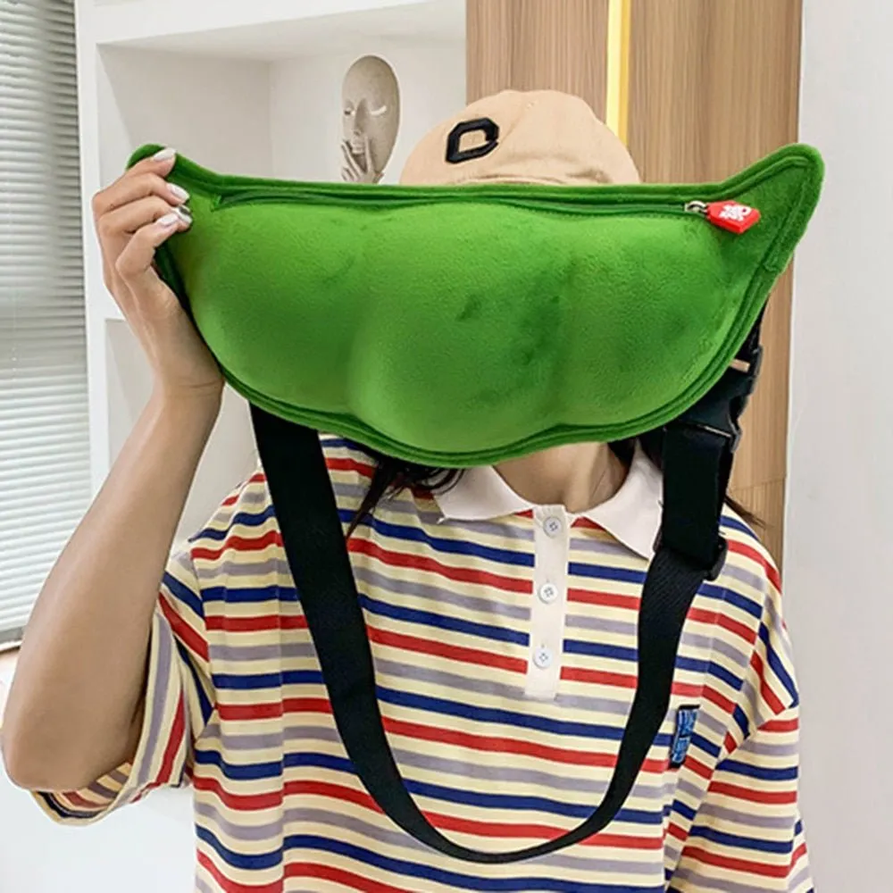 Edamame Pea Plush Messenger Bag