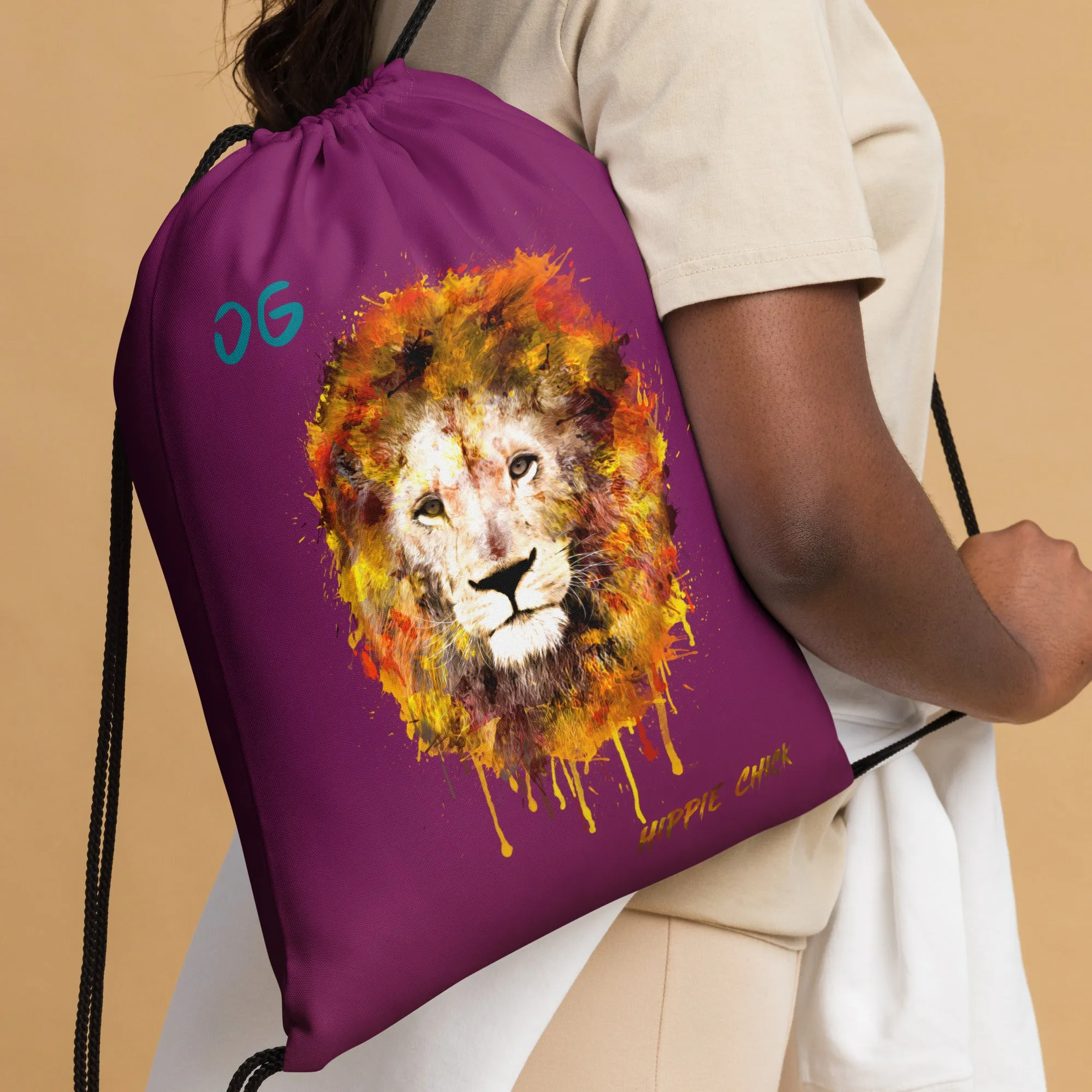 Eggplant Drawstring bag