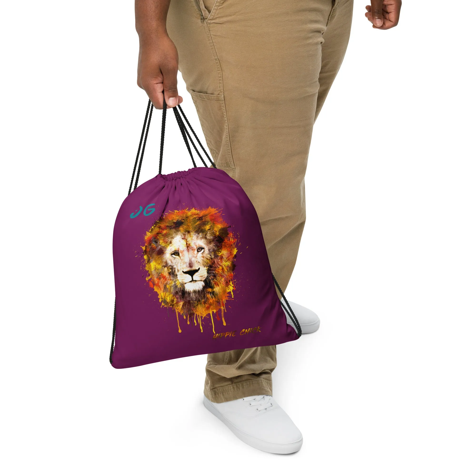 Eggplant Drawstring bag