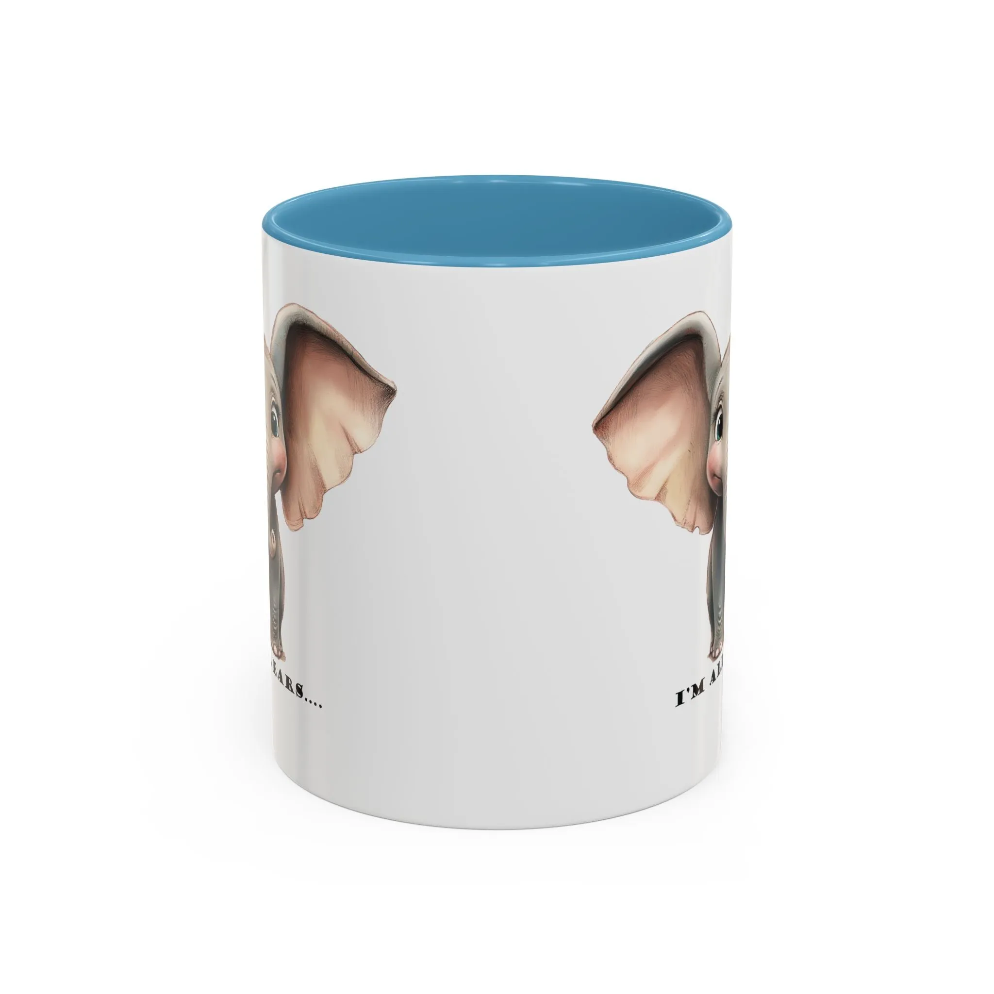 Elephant I'm all ears - Accent Coffee Mug (11, 15oz)