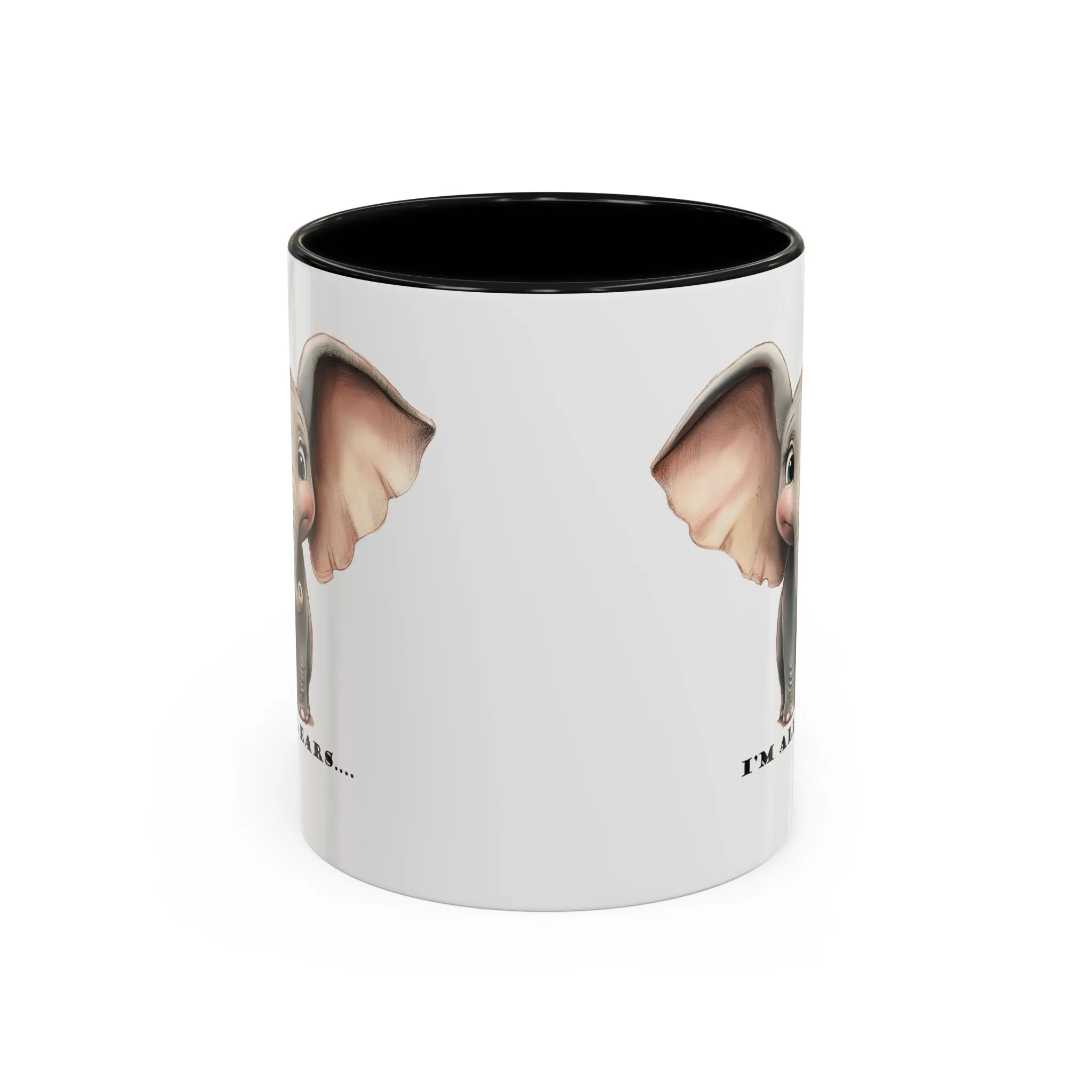 Elephant I'm all ears - Accent Coffee Mug (11, 15oz)
