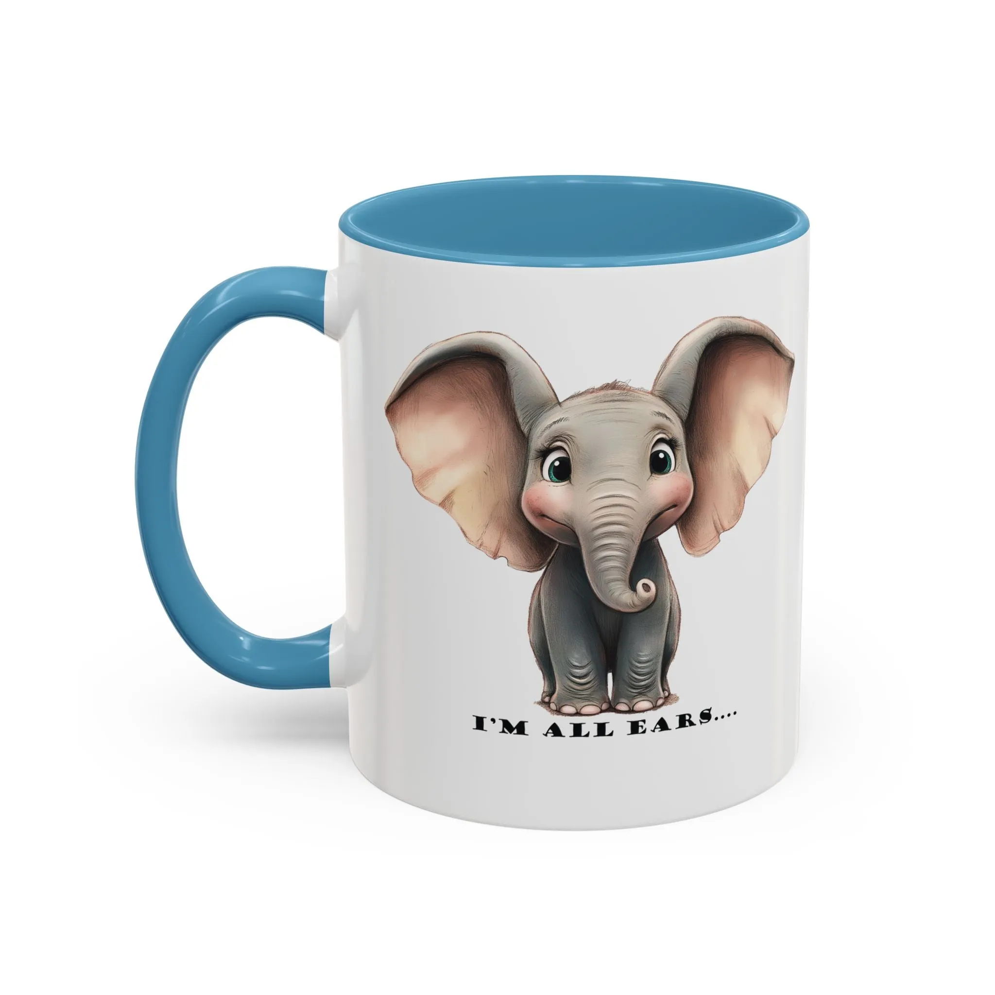 Elephant I'm all ears - Accent Coffee Mug (11, 15oz)