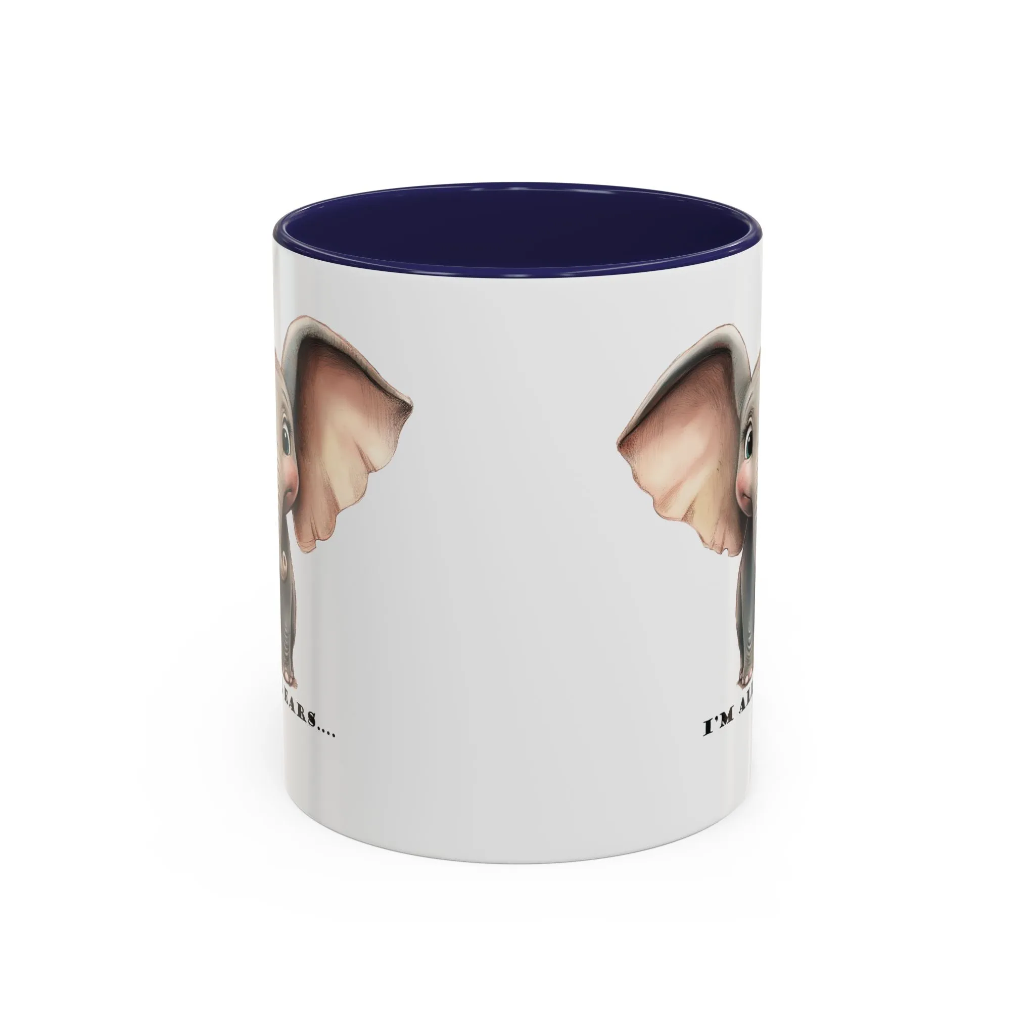 Elephant I'm all ears - Accent Coffee Mug (11, 15oz)