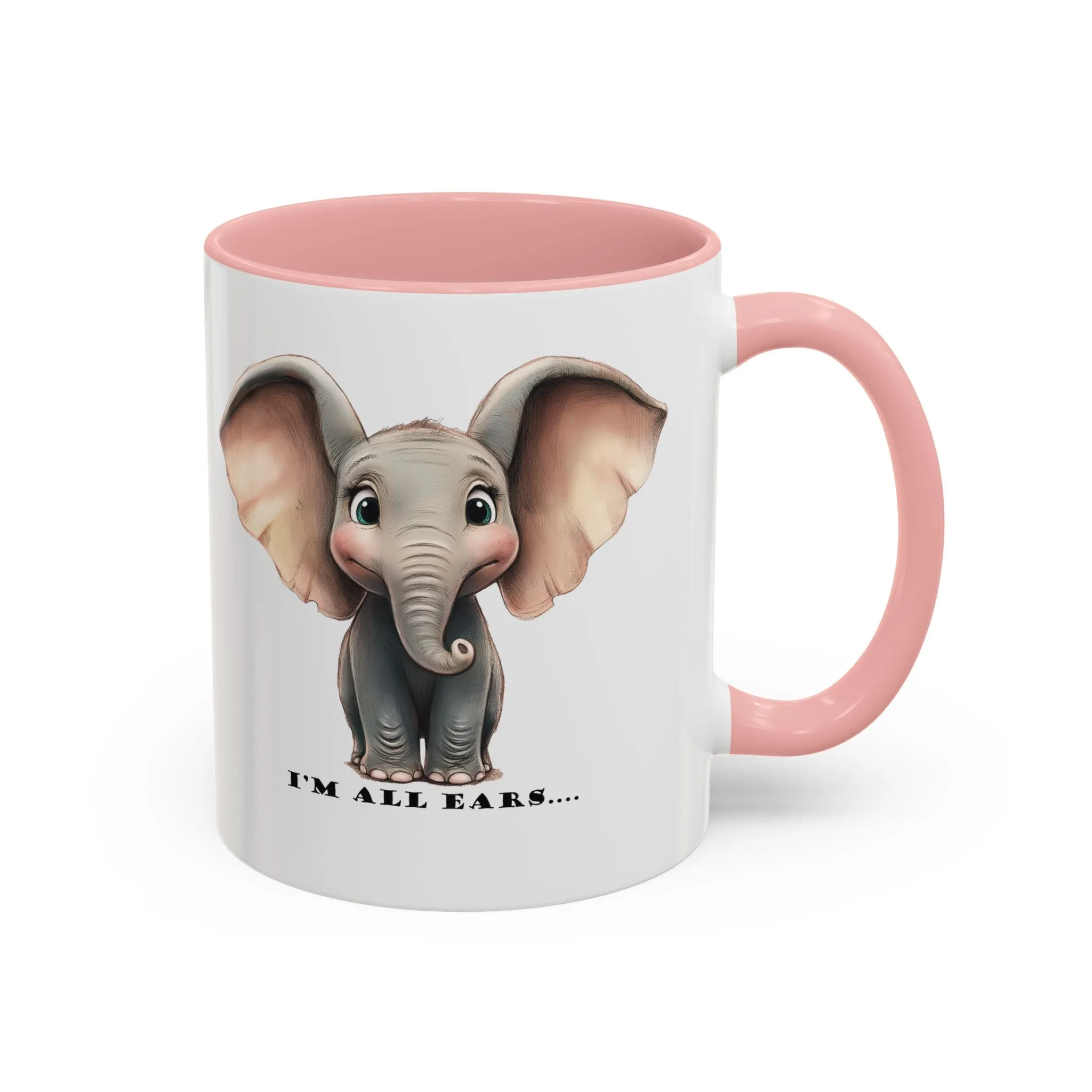 Elephant I'm all ears - Accent Coffee Mug (11, 15oz)