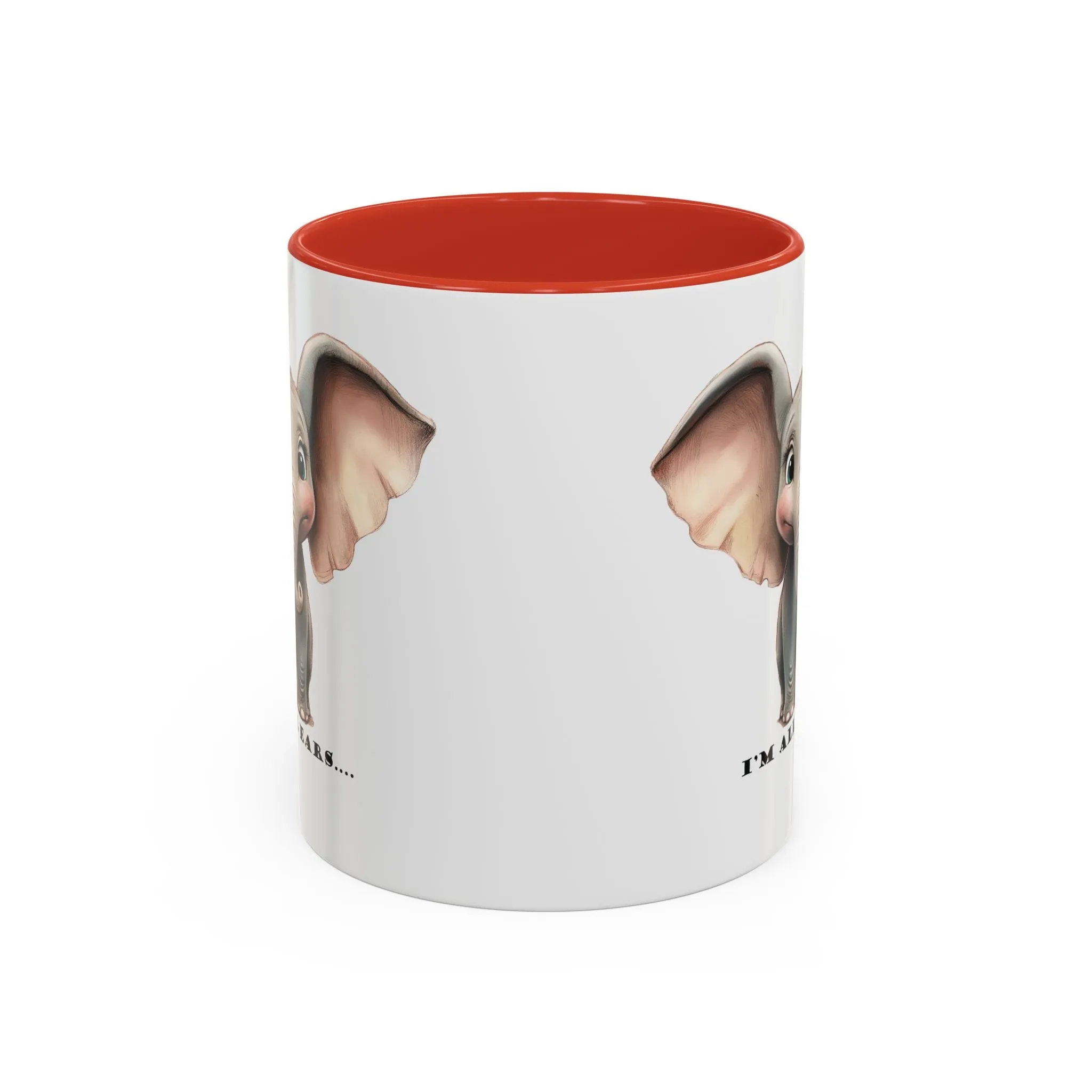 Elephant I'm all ears - Accent Coffee Mug (11, 15oz)
