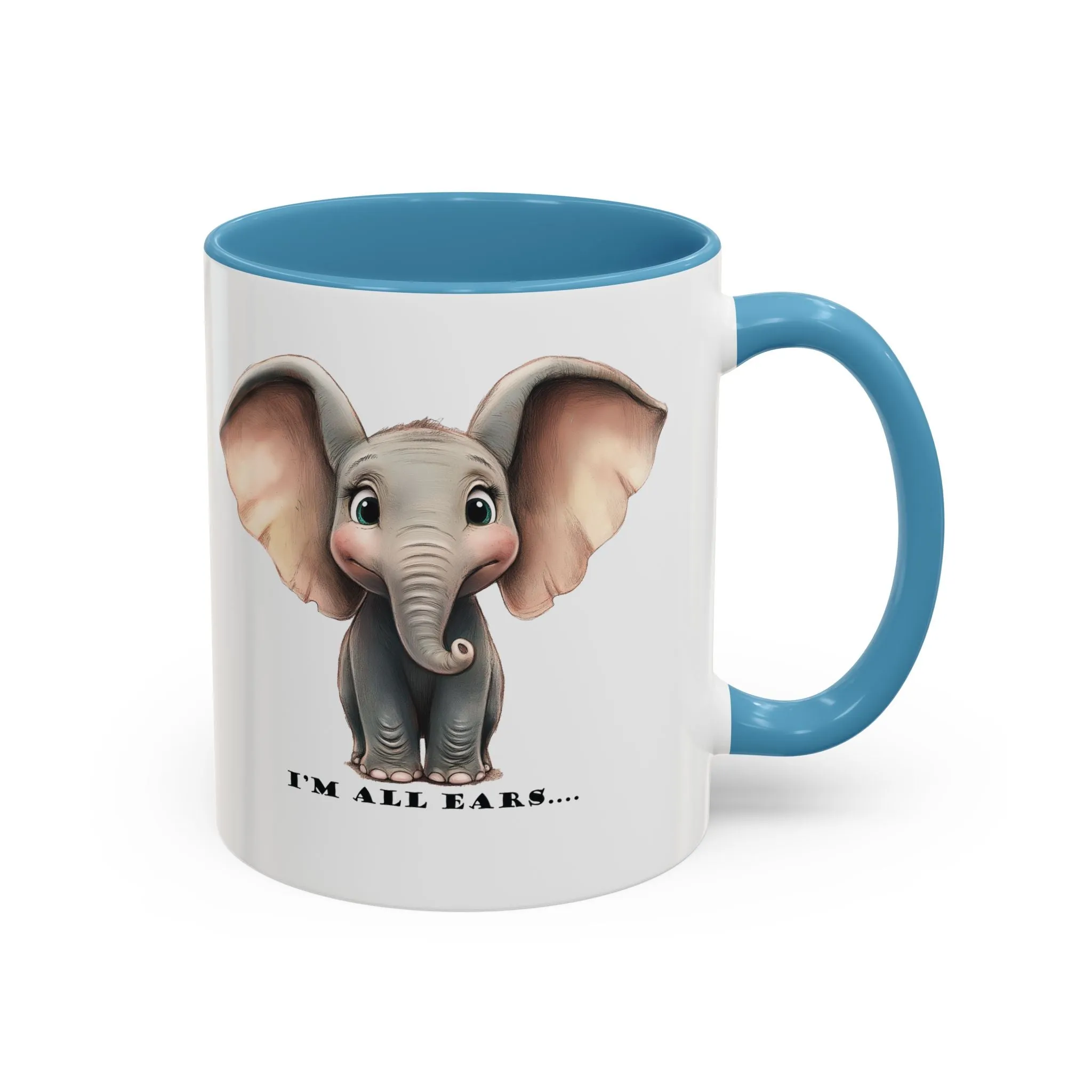 Elephant I'm all ears - Accent Coffee Mug (11, 15oz)