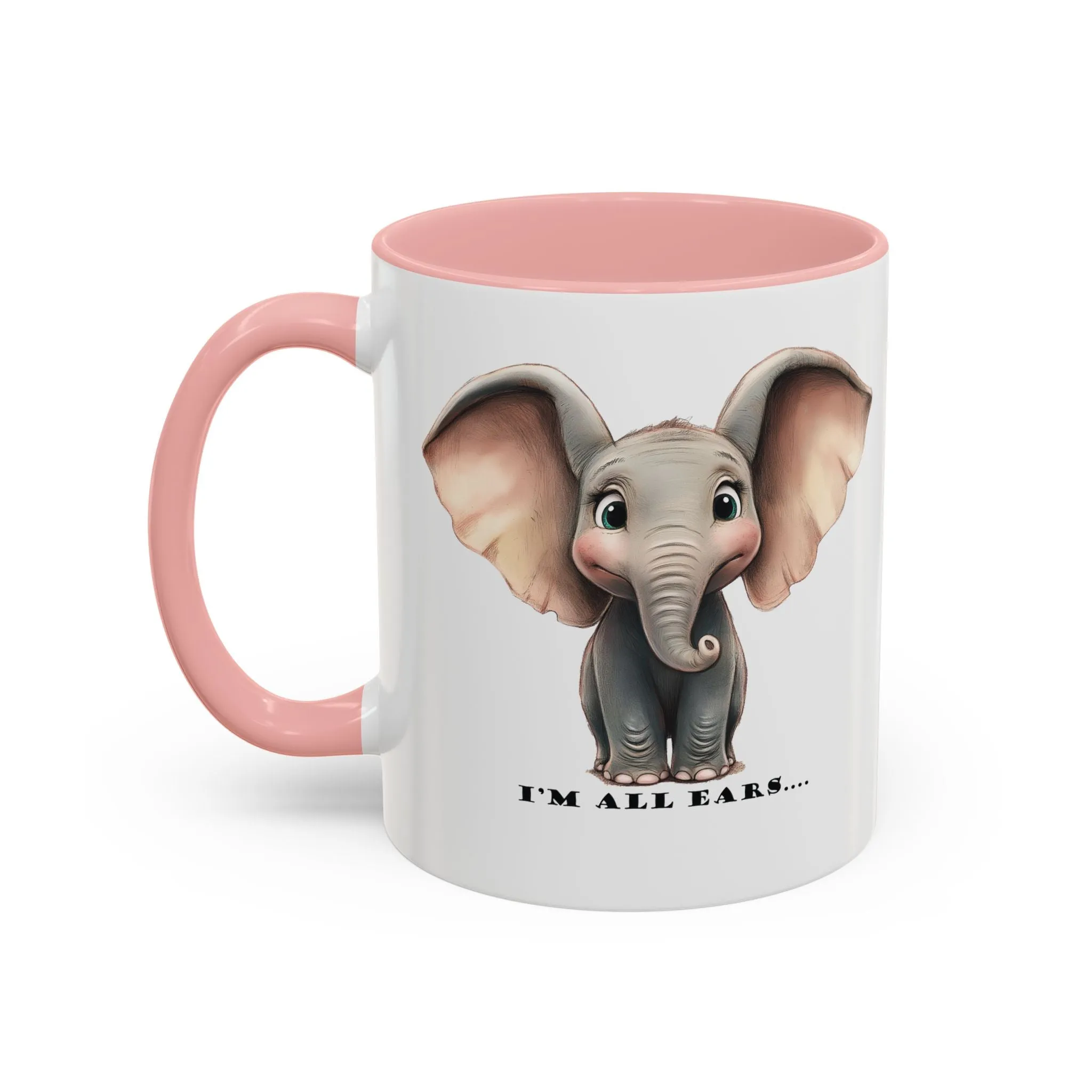 Elephant I'm all ears - Accent Coffee Mug (11, 15oz)