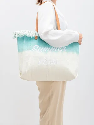 Embroidered Tassel Canvas Magnetic Snap Commuter Shoulder Bags