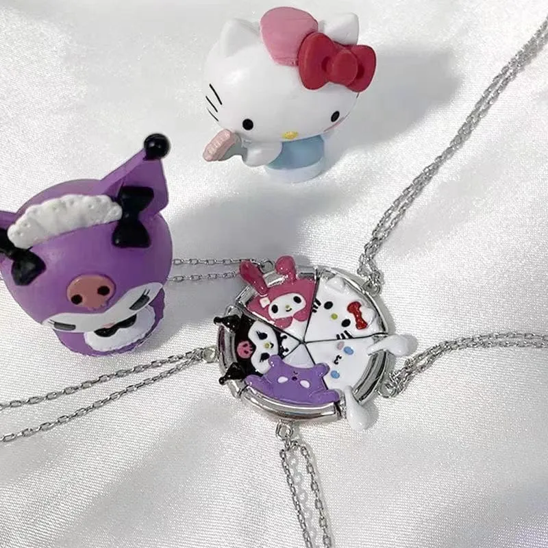 Enamel Magnetic Sanrio Family Matching Necklace
