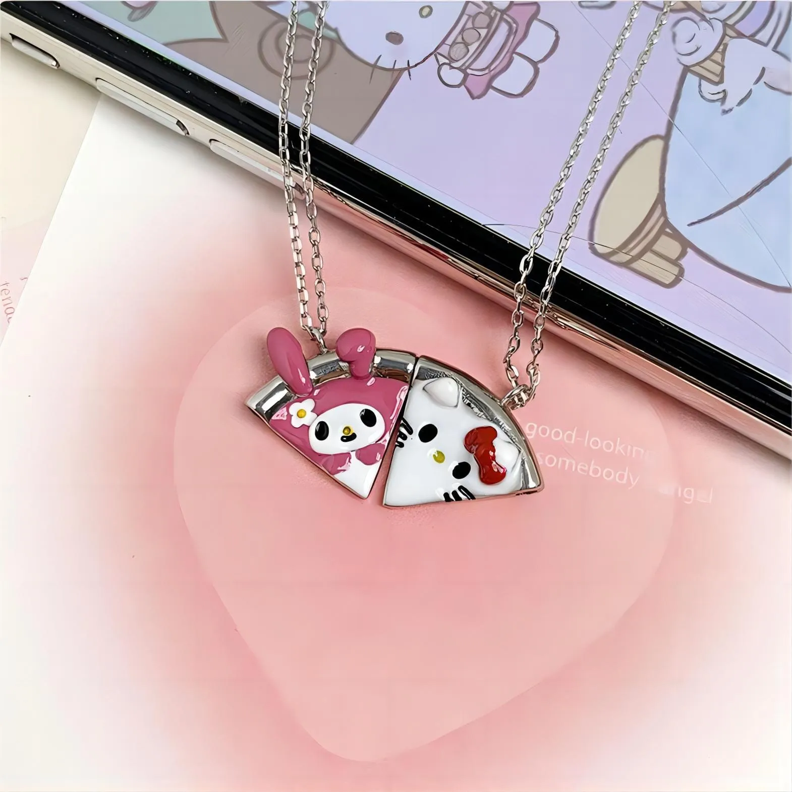 Enamel Magnetic Sanrio Family Matching Necklace