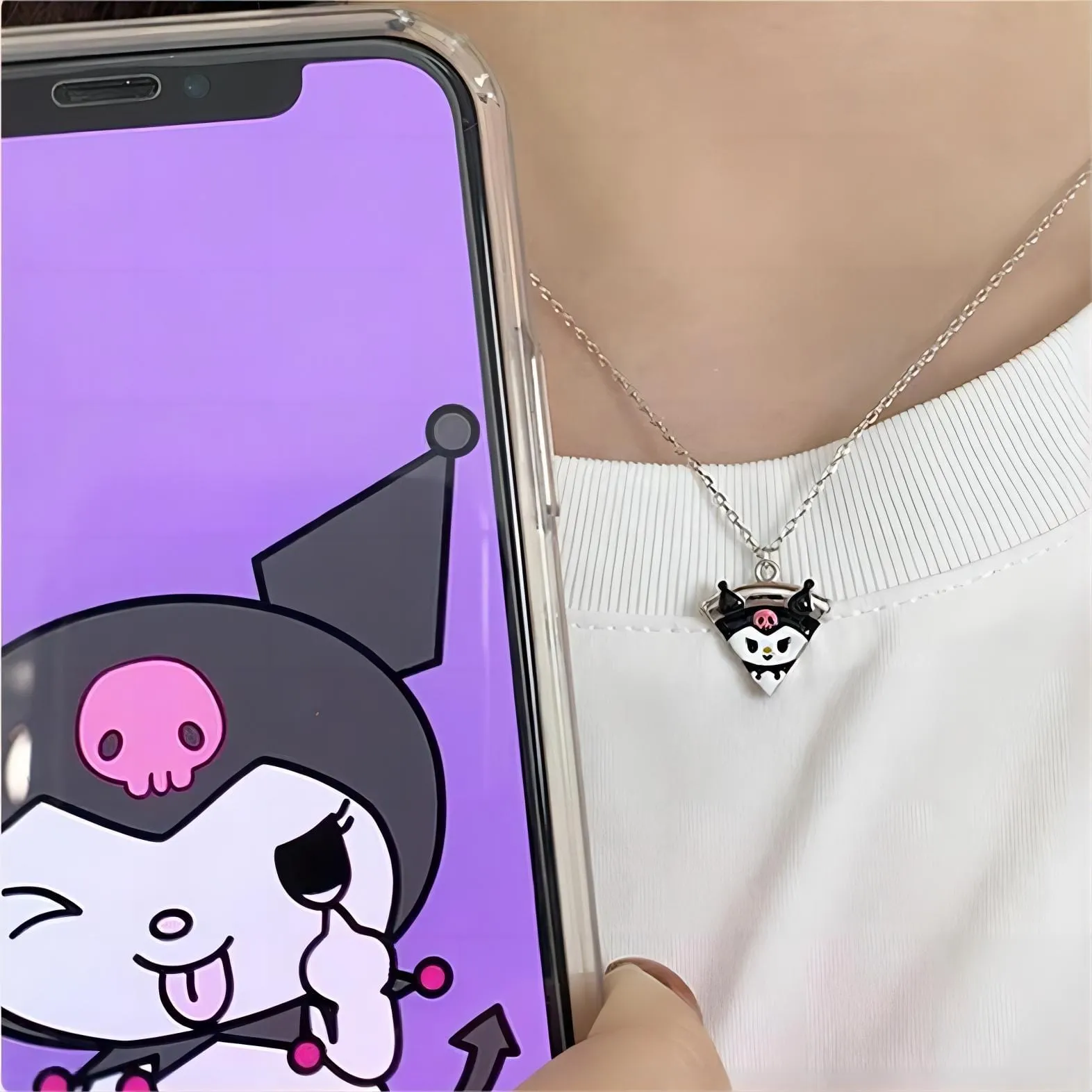 Enamel Magnetic Sanrio Family Matching Necklace