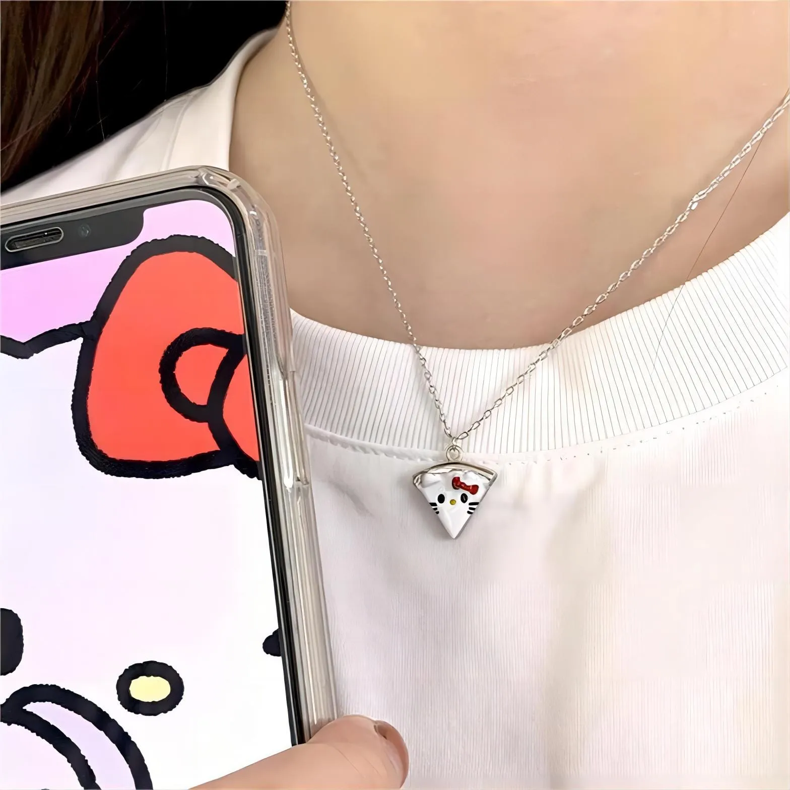 Enamel Magnetic Sanrio Family Matching Necklace