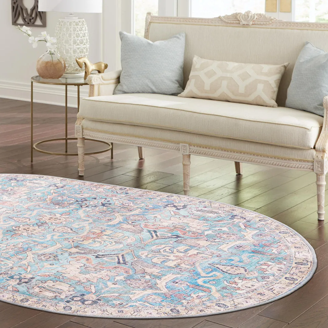 Enger Blue Area Rug Mistana™ Rug Size: Oval 7'10" x 10'