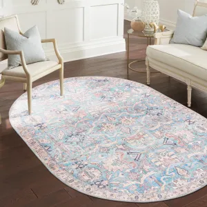 Enger Blue Area Rug Mistana™ Rug Size: Oval 7'10" x 10'